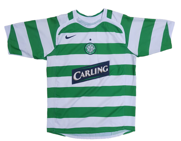 front of 2005/07 vintage Celtic football shirt