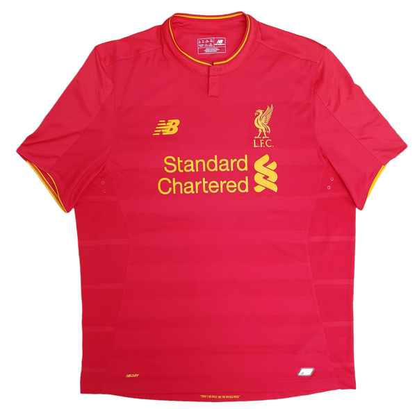 front of 2014/15 Liverpool Home football shirt 