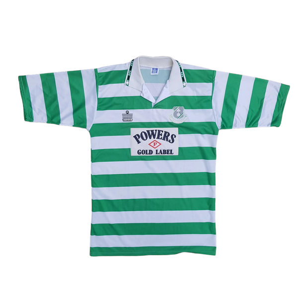 front of Vintage 1992/93 Shamrock Rovers jersey
