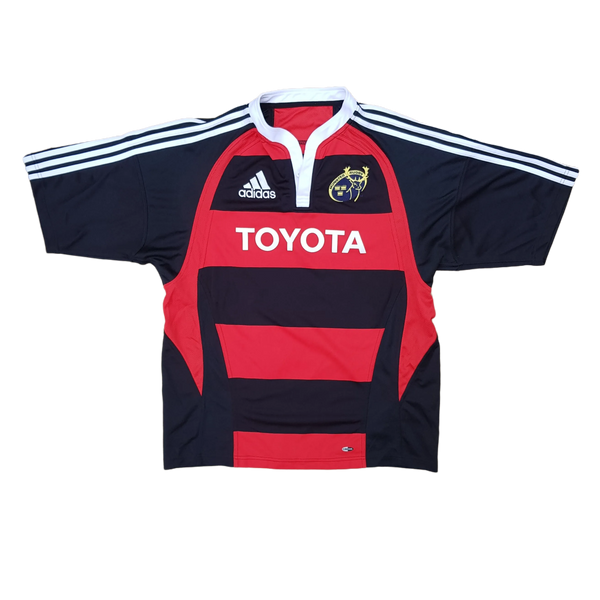 Front of classic black and red striped 2008 Munster Training Jersey