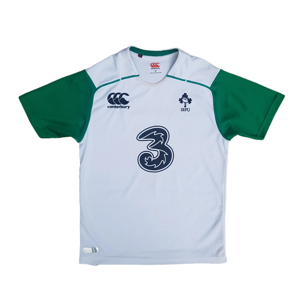 Front of White Canterbury Irish rugby training jersey