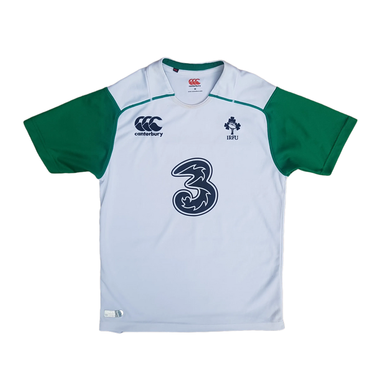 Front of White Canterbury Irish rugby training jersey