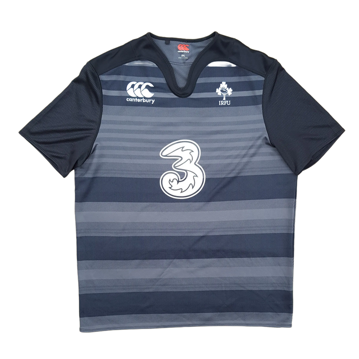 Front of Black and grey Ireland Rugby training top 