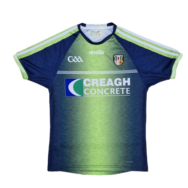 Front of green and blue Antrim GAA jersey 