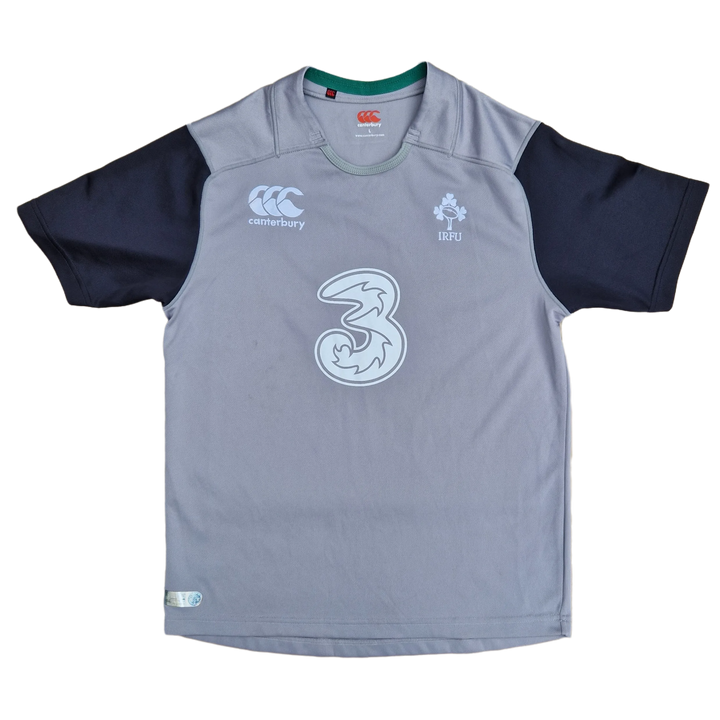 Front of grey canterbury Ireland Rugby Training Jersey