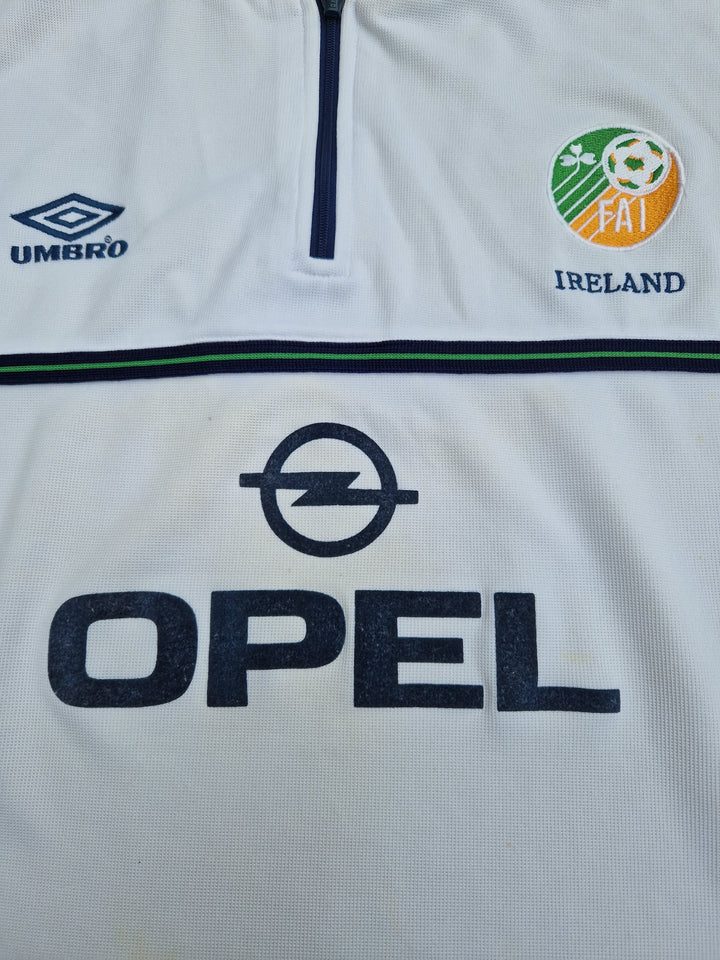 Opel sponsor on Front of 1990s Ireland Football Training Top