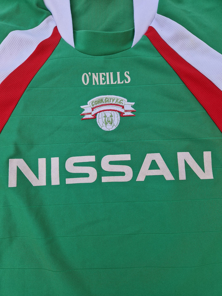 Nissan sponsor on front of 2004/05 Cork City Shirt 