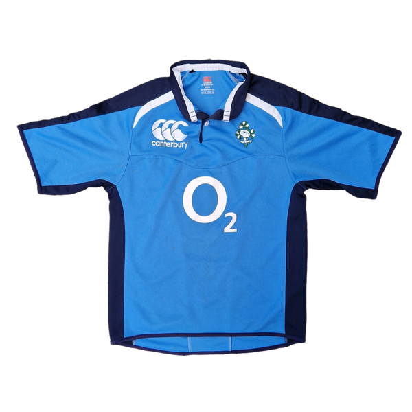 Front of Classic blue Canterbury Irish rugby training jersey