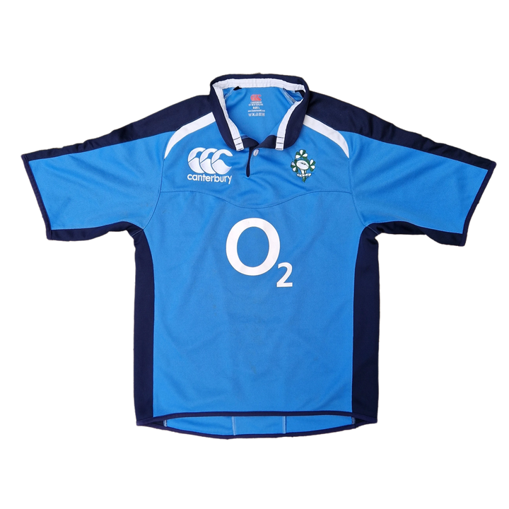 Front of Classic blue Canterbury Irish rugby training jersey