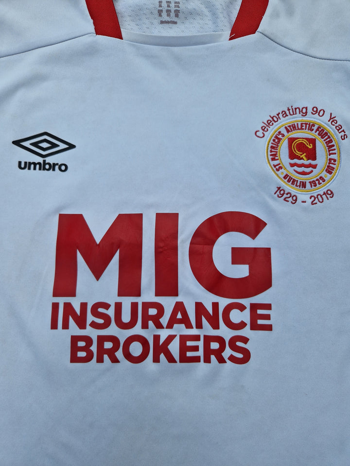 MIG sponsor on front of 2019 St Pats away football shirt