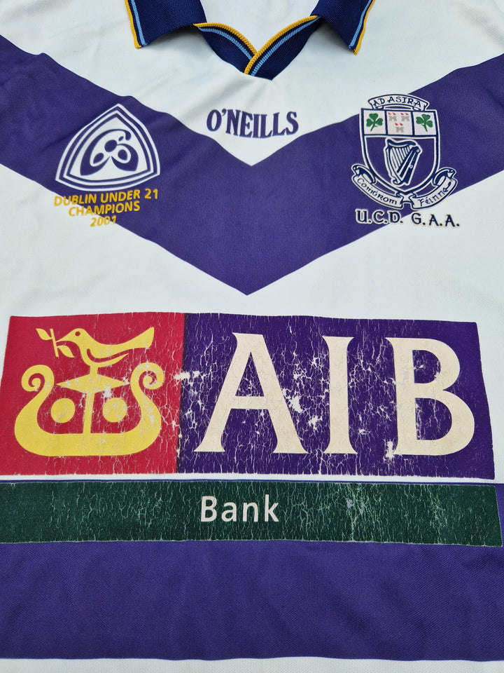 AIB Sponsor on vintage 2001 UCD GAA Gaelic Football Jersey