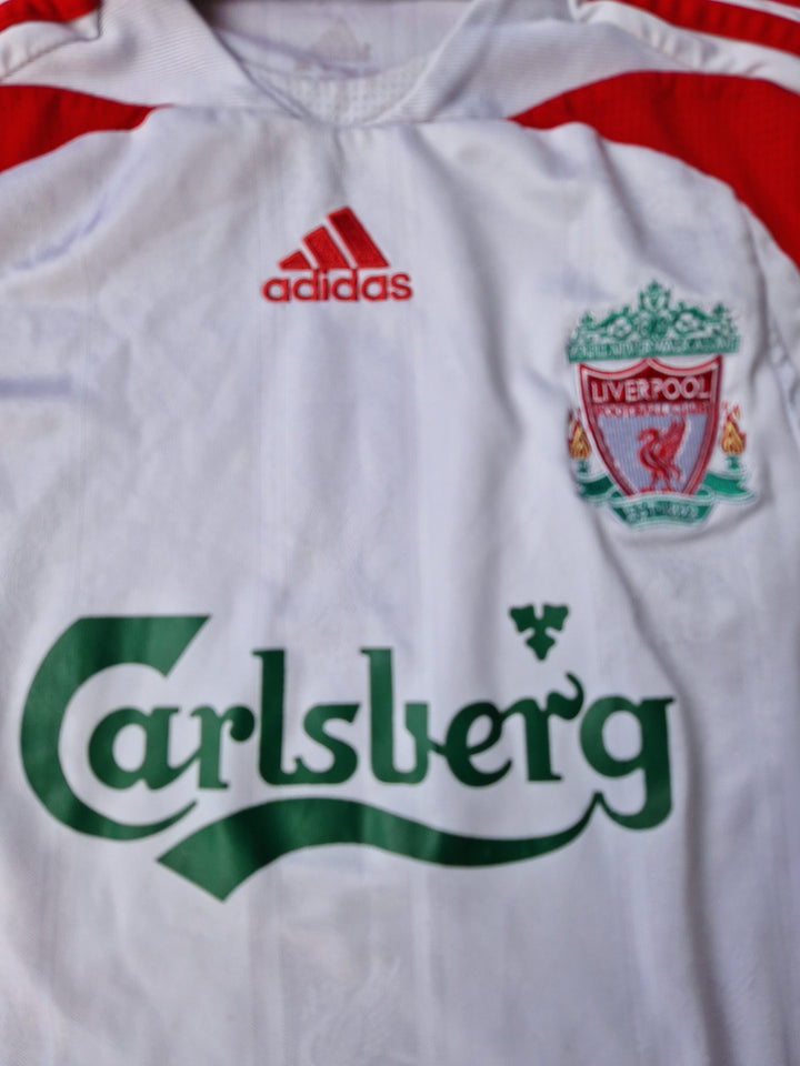 Sponsor on long sleeve 2007/08 Liverpool Away Shirt 