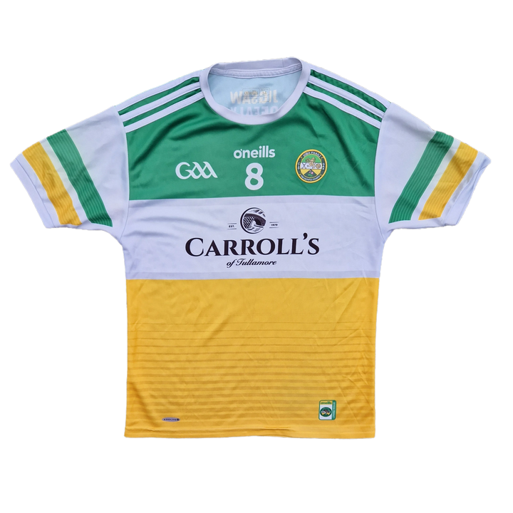 Front of tight fit 2021 Offaly GAA Jersey 