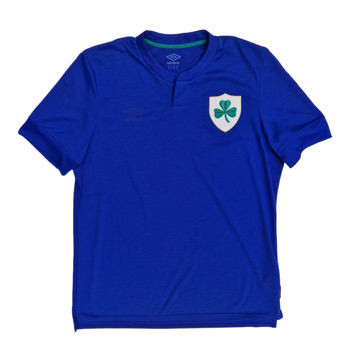 Front of blue Ireland soccer Centenary Jersey