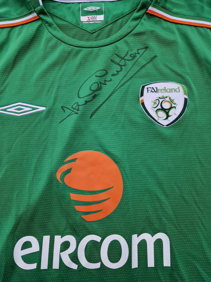Jack Charlton's signature on 2004 Ireland Shirt 