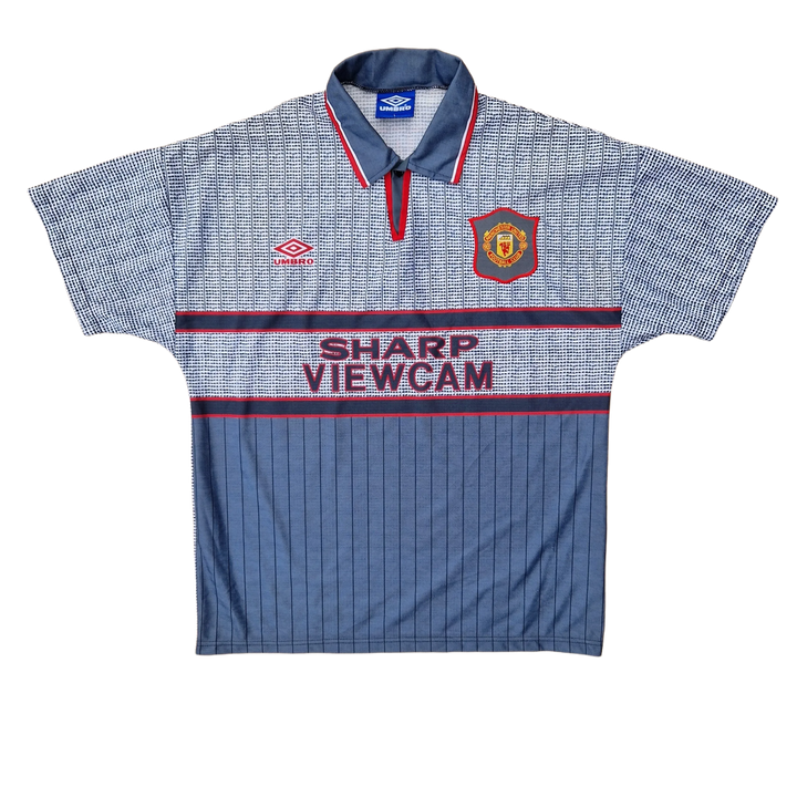 Front of Back of classic 1995/96 Manchester United Away Shirt with Cantona name set