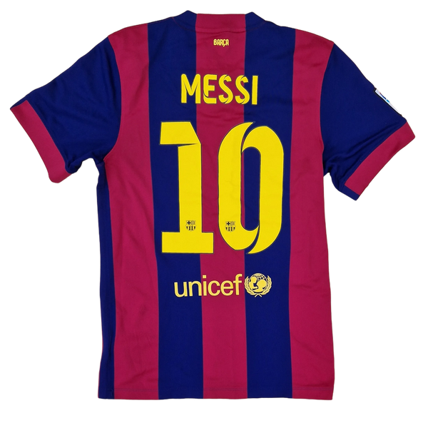 Back of 2013/14 Barcelona jersey with Messi name set