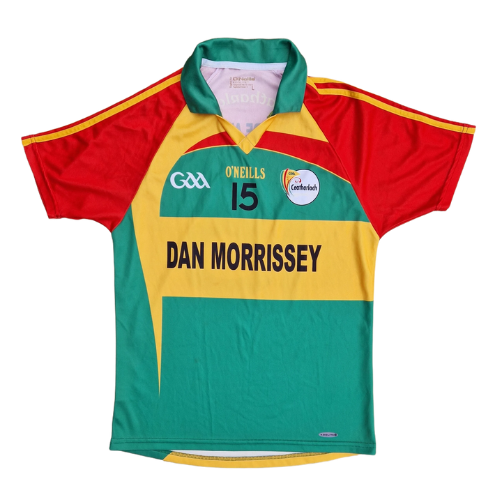 Front of tight fit Carlow GAA jersey