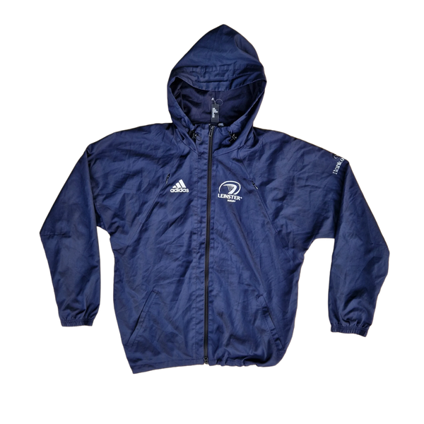 Front of Leinster Rugby Adidas hooded rain jacket