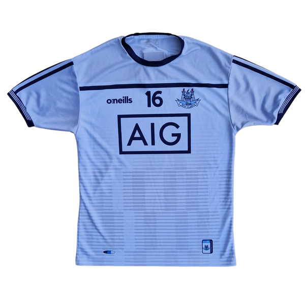 Front of white Dublin GAA training jersey with GPS pouch