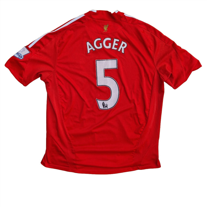 2008/10 Liverpool Home Shirt with Agger name set