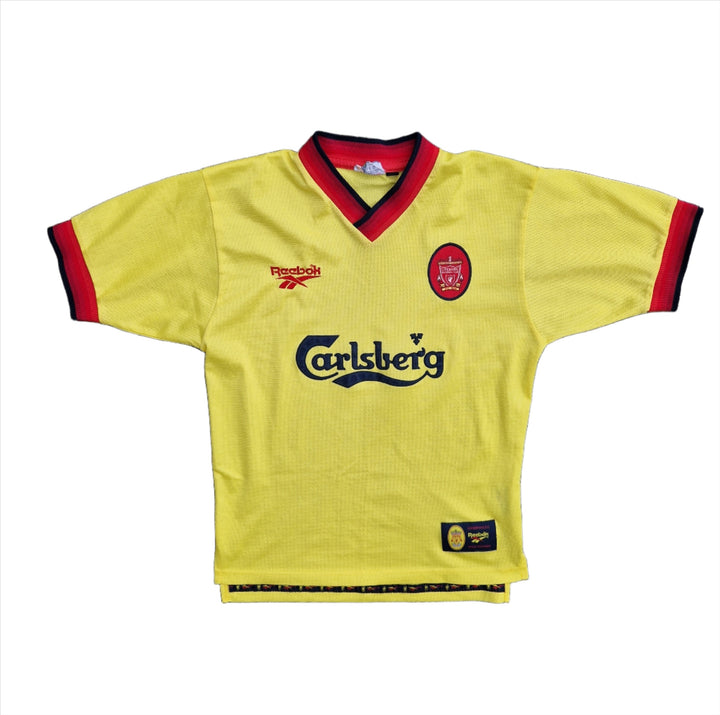 Front of yellow Reebok 1997/98 Liverpool Away Shirt