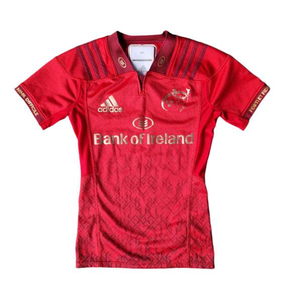 Front of tight fit 2017/18 Munster Rugby Jersey