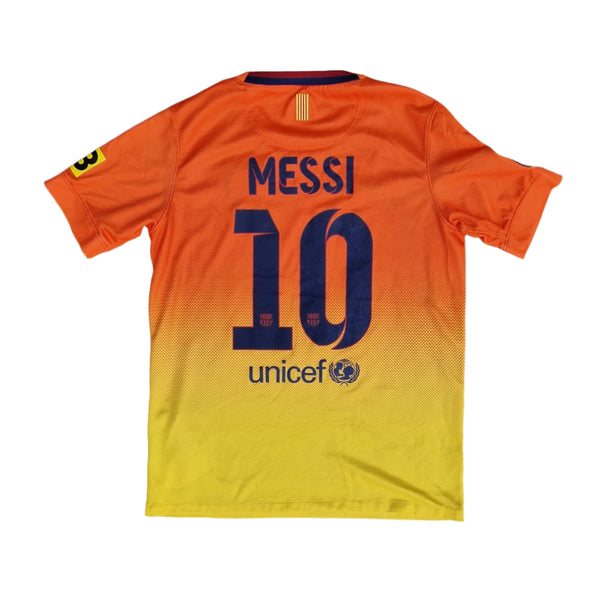 Back of 2012/13 Barcelona Away Shirt with Messi name set