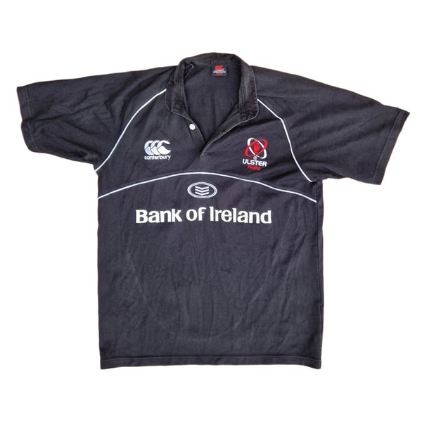 Front of black Canterbury Ulster rugby training jersey