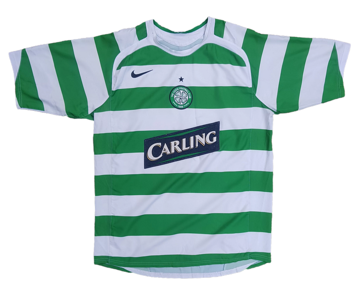 front of 2005/07 vintage Celtic football shirt
