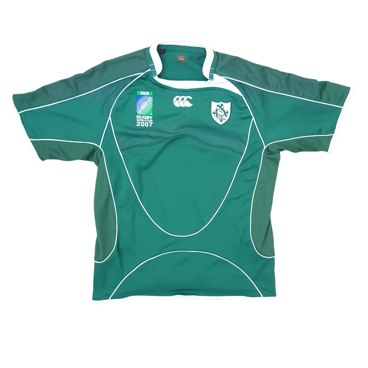 Front of vintage 2007 Ireland Rugby World Cup Jersey 