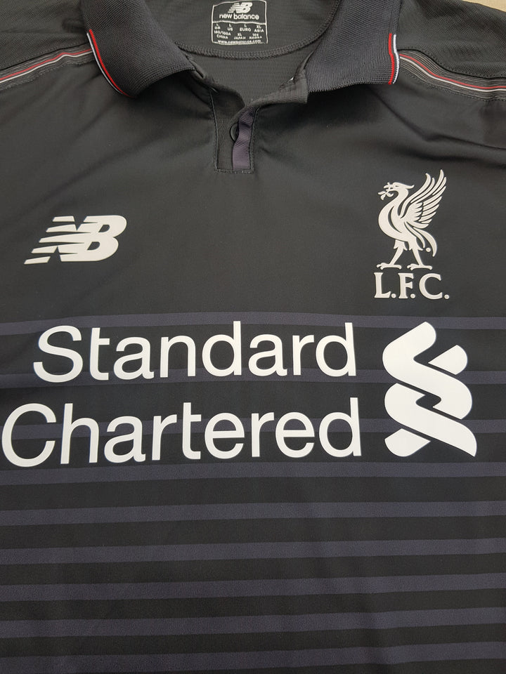 Sponsor on front of 2016/17 New Balance Liverpool away shirt