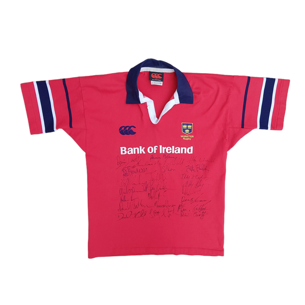 Front of Signed vintage 1999 2001 Munster Rugby Jersey